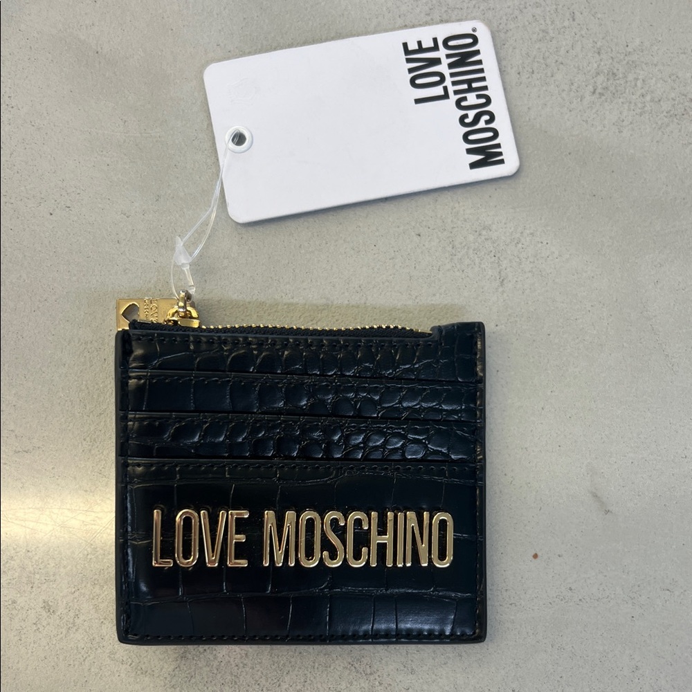 Love Moschino Black and Gold Card Wallet